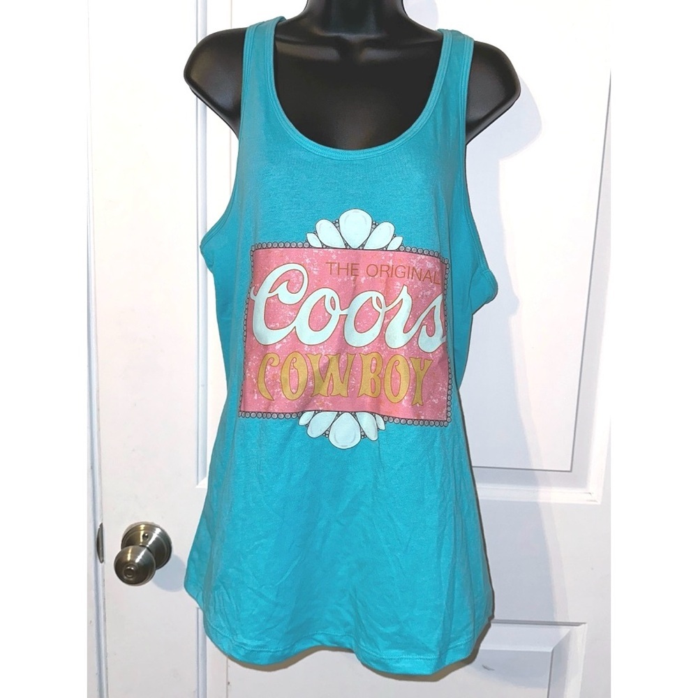 Keep it Gypsy blue & pink Coors tank top